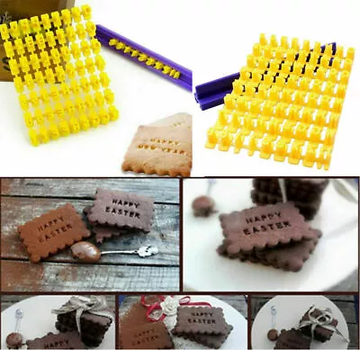 72 Pcs Alphabet Letter Number Biscuit Cookie Fondant Cutter Stamp Embosser Mould • £4.12