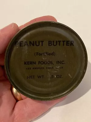 Vintage Unopened US Military C Ration 1.5 Oz Peanut Butter Can Kern Foods Inc • $5