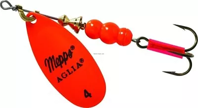 Mepps B4 HO Aglia In-Line Spinner 1/3 Oz Plain Treble Hook Hot Orange Blade • $9.93