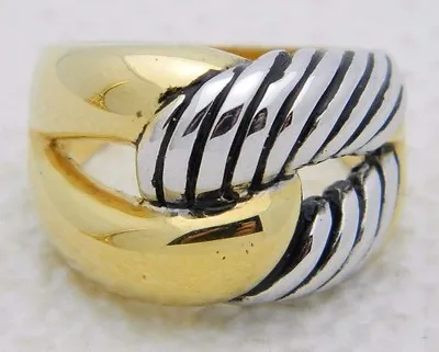 Vintage Dual Silver Gold Tone Intertwined Infinity Ring Size 8.25 • $18.70