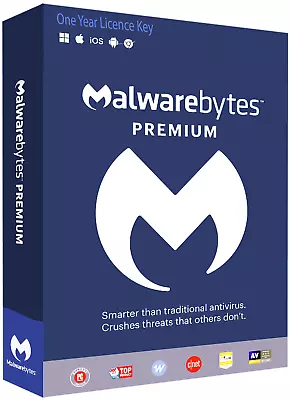 MALWAREBYTES PREMIUM 2024 - 1 DEVICE - Windows Mac Android IOS- Antivirus • $32