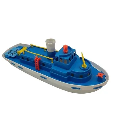 Vintage Toy Plastic 14” Greek Penny Ferry Boat Tug Boats Blue White • $55.97