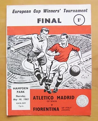 1962 ECWC Final ATLETICO MADRID V FIORENTINA *VG Condition Football Programme* • £9.99