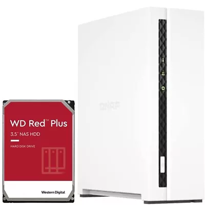 QNAP TS-133 1-BAY NAS With 8TB Western Digital Red Plus Storage • $489.04