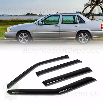 4PC Dark Smoke Window Visor Rain Deflector Fit 1998 1999 2000 Volvo S70/V70 • $47.80