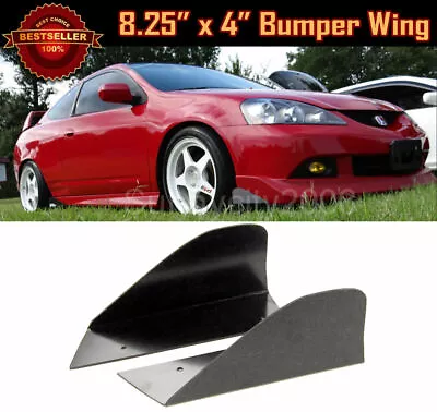 Black Pair 8.25  X 4  Front Bumper Lip Splitters Winglet Blade For VW Porsche • $23.95