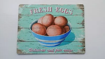 Fresh Eggs Free Range Hens Chickens Farm Farmer Metal Plaque  Wall Sign . Uk • £5