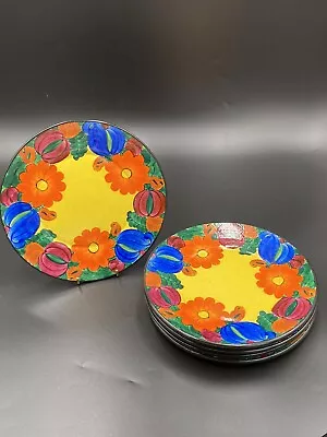 Mrazek Peasant Czech Pottery Hand Painted Set Of 5 Salad/dessert Plates • $50