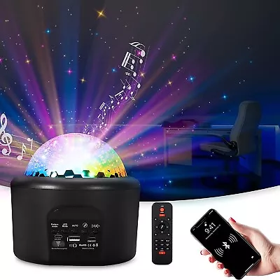 £13.50 • Buy Galaxy Star Projector Light LED Ceiling Starry Night Wave Ocean Space Music Lamp