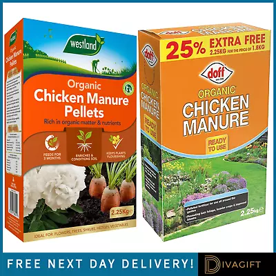 Westland Organic Chicken Manure Pellets Organic Planting Nutrients Plant Feed • £13.65