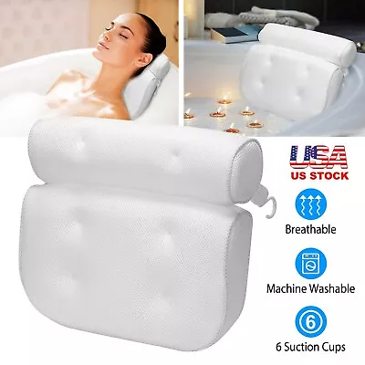 US Spa 3D Mesh Bathtub Pillow Neck Relax Home Massage Cushion W/6 Suction Cups • $23.49
