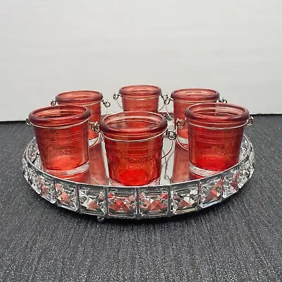 New Yankee Candle Glass Bucket Ruby Tea Light Votive Holder 6 Pack • £11.95