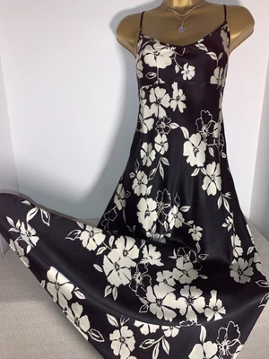 £5 • Buy Principles 100% Silk  Black Floral Slip Dress/ Negligee Size 14