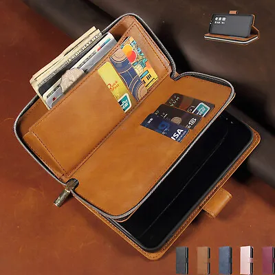 For Huawei P40 Pro Plus P30 Lite Nova 6SE Y7P Luxury Zipper Leather Purse Case • $22.98