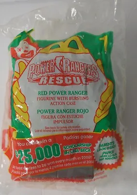 2000 Mcdonalds Power Rangers Rescue Happy Meal Toy Red Power Ranger - New In Bag • $4