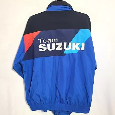 Suzuki Jacket Men's Large Blue Racing Team Official Full Zip Parka Vintage  • $48