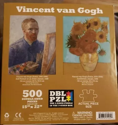 Vincent Van Gogh Pigment & Hue Double-Sided Puzzle 500 Pieces DBL PZL Sunflowers • $18.95