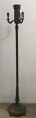 Vintage Brass Three Arm 4 Light Floor Lamp With Marble Base. • $87.50