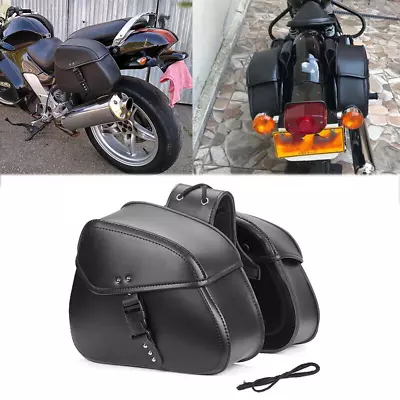 Black Side Saddle Bags Saddlebags For Honda Shadow ACE Aero Spirit VT 750 1100 • $62.22