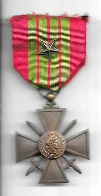 $34.99 • Buy France Medal - Croix De Guerre 1939 W.bronze Star On Ribbon(fm 671) 