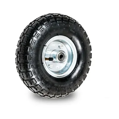 10  4.10/3.50-4 PU Puncture Resista Solid Tyre Offset Metal Wheel Garden Trolley • £14.99