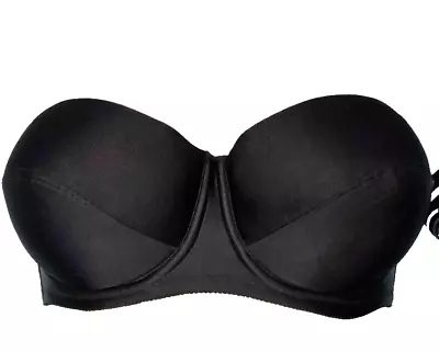 Charnos Superfit Black Smooth Strapless Bra 36A Multiway Straps Lightly Padded • £10