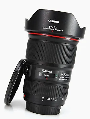 Canon EF 16-35mm F4 L IS USM Autofocus Wide Angle Zoom Lens Front& Rear Lens Cap • £439.99
