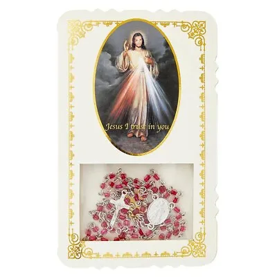 Divine Mercy Rosary With Window Holy Card Set - 16 1/2  Long • $7.95