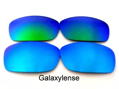 Galaxy Replacement Lenses For Oakley Fives Squared Sunglasses Ice Blue&Green • $10.77