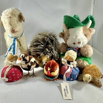 Steiff Vintage Lot Of 7 Hermann Prosel Wagner Hedgehog Lamb Turtle Cow Wool Mini • $25.85