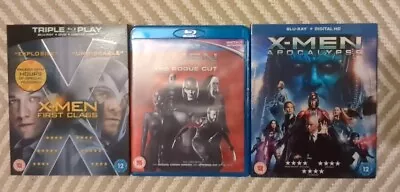 Fox Marvel X-Men First Class/ Days Of Future Past Rogue Cut/ Apocalypse Blu-rays • £10