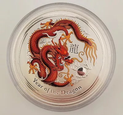 2012 Australia $8 5 Oz Year Of The Dragon Colorized In Capsule • $350