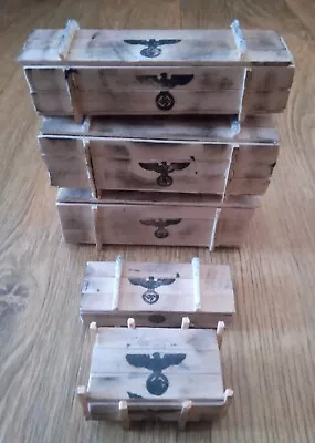 1/6 Th SCALE GERMAN CRATES X 5 IDEAL FOR DIORAMA MILITARY VEHICLES OR PROP. • £16