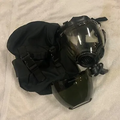 MSA Millennium Gas Mask Respirator Clear & Tinted Lens Outsert & Mask Bag Sz Med • $300