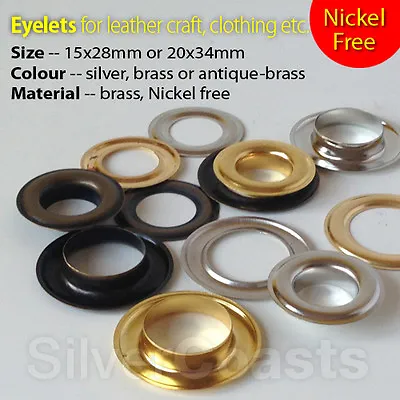 £2.40 • Buy Large Eyelets Leather Craft Sewing Big Grommet Solid Brass Nickel Free 15, 20mm