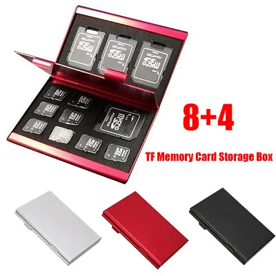 Metal Aluminum Micro TF-SD MMC Memory Card Storage Holder Protecter Case • $3.66