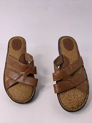 B.o.c. Born Concept Womens Sandals Size 8 M/W Brown Leather Strappy Comfort • $34.99