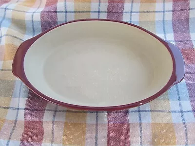 The Pampered Chef Stoneware Family Heritage Collection Maroon Oval Dish 9.25” • £12.05