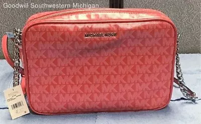 Michael Kors Jet Set Geranium Zipper Cross Body Bag New With Tag • $85.99