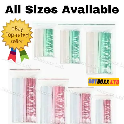 30-500 Clear Plastic Bags Grip Self Seal Resealable Zip Lock Plastic Baggies UK • £1.79