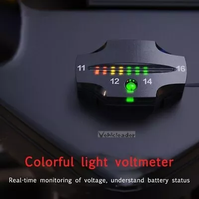 12V Motorcycle LED Digital Voltmeter Voltage Meter Battery Gauge Volt Detector • $9.98