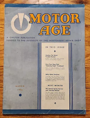 Motor Age March 1936 Automobile Magazine - Independent Repair Shops • $7.98