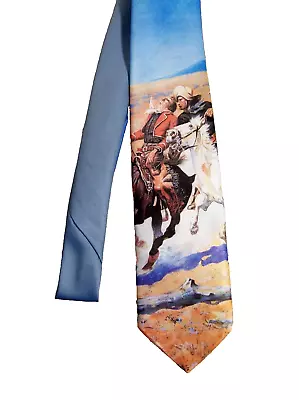 VTG Western Tie 1989 Ralph Marlin/ROCKMOUNT  Dash For Timber  Frederic Remington • $14.95