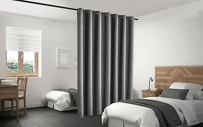 Blackout Room Divider Panel Privacy Screen Thermal Insulated Grey Color 7 Sizes • $38