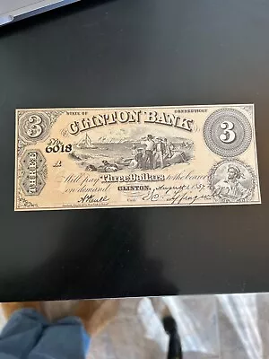 State Of Connecticut Clinton Bank Commemorative Three Dollar Bill • $15