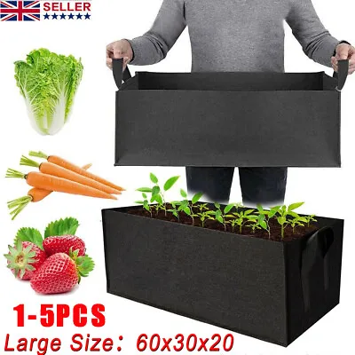 £61.99 • Buy Behogar Rectangle Planting Grow Bags Non-woven Planting Garden Pots 1-20PCS