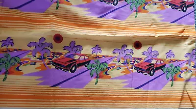 Muscle Car Sewing Fabric Material Crafts Boys Room Tropical Palm Trees 96x44 In • $34.99