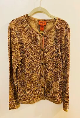 Missoni For Target Women's Zig Zag Chevron Cardigan Sweater Size Large Brown • $27.99