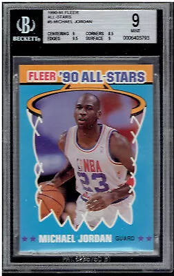 1990 Fleer All-Stars Michael Jordan #5 BGS 9 9.5 9 8 9  MINT Chicago Bulls • $59.99