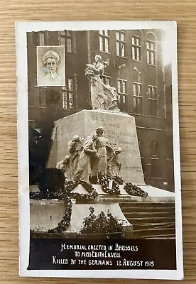 WW1 Postcard. Edith Cavell. Memorial Erected In Brussels Belgium 🇧🇪 • £3